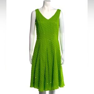 Lafayette sequin and eyelet cotton midi dress - like new